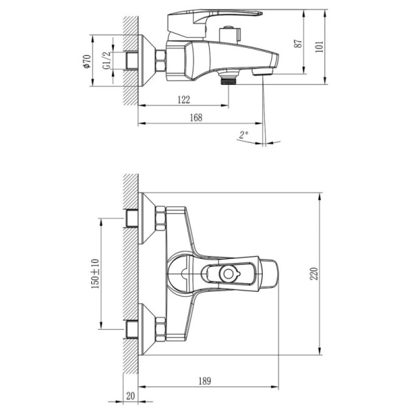 смеситель для ванны с душем rossinka t t40-31