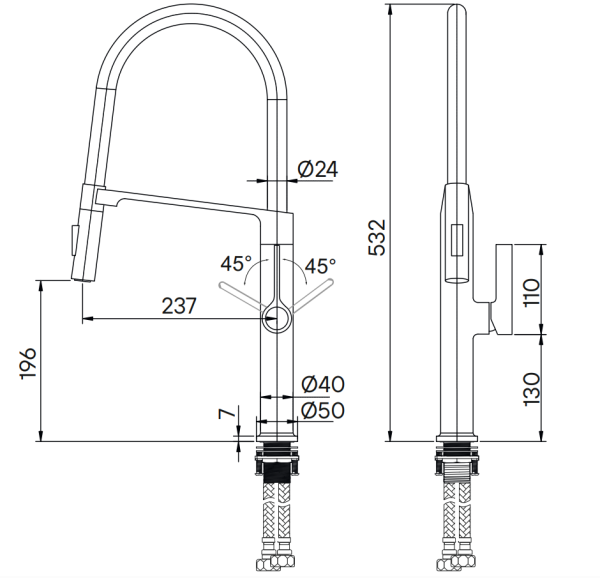 смеситель для кухни paulmark barrel ba214029-cr, цвет хром