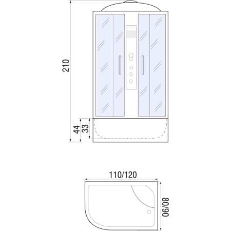 душевая кабина river dunay 110x80x46 mt r 10000001456 профиль матовый хром задняя стенка белая