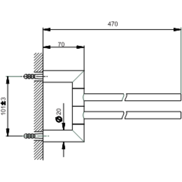 Полотенцедержатель 40 см Cisal System SY09021021