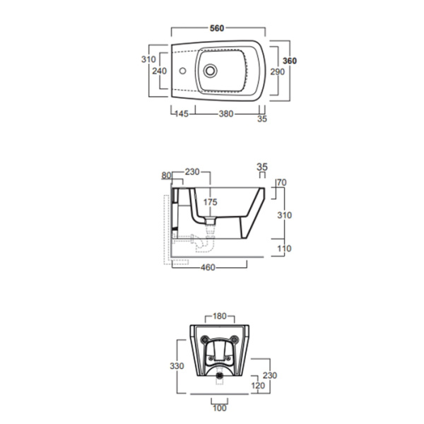 биде подвесное simas baden baden bb19bi matt*1, цвет белый матовый