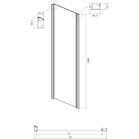 душевой уголок ambassador intense 150x90 110022204ibb-90ibb профиль черный стекло тонированное