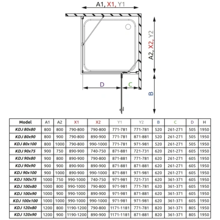 душевой уголок radaway almatea kdj 90 r×90 интимато