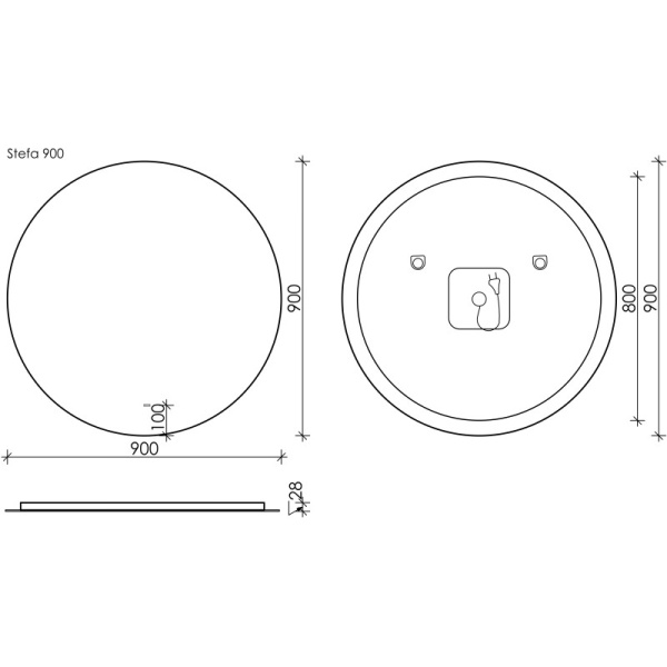 зеркало sancos sfera d900 c подсветкой , арт. sf900