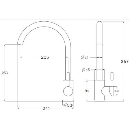 смеситель для кухни esko k45 (k45 white)