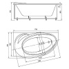 акриловая ванна aquatek бетта 170x97 l bet170-0000010 с гидромассажем с фронтальной панелью с каркасом (разборный) со слив-переливом