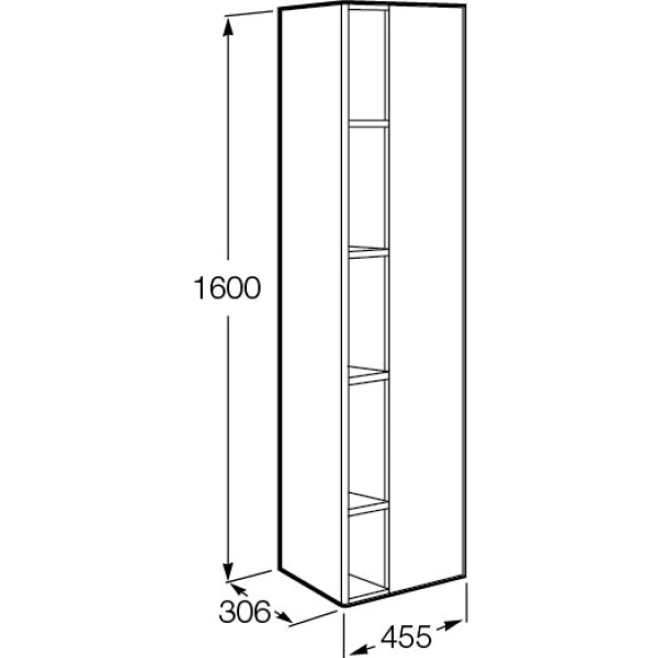 пенал roca etna 857303445 подвесной l/r, дуб верона