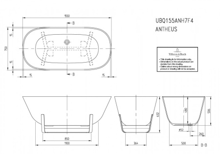 квариловая ванна villeroy & boch antheus ubq155anh7f400v-01