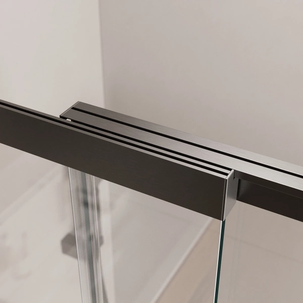 шторка на ванну cezares slider slider-fix-vf-11-90/150-c-gm 90 см, профиль оружейная сталь матовый, стекло прозрачное