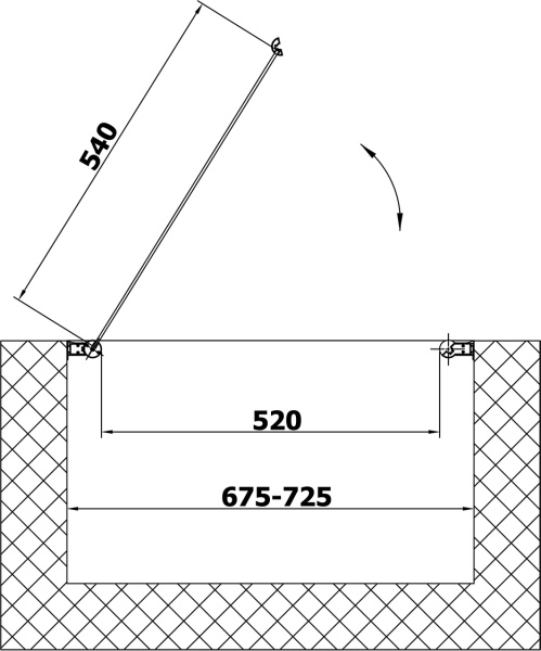 дверь для душевой кабины в нишу vegas glass ep 70 05 05 профиль бронза, стекло бронза