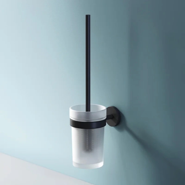 Ёршик для унитаза AM.PM X-Joy A85A33322 настеный, черный матовый | стекло матовое