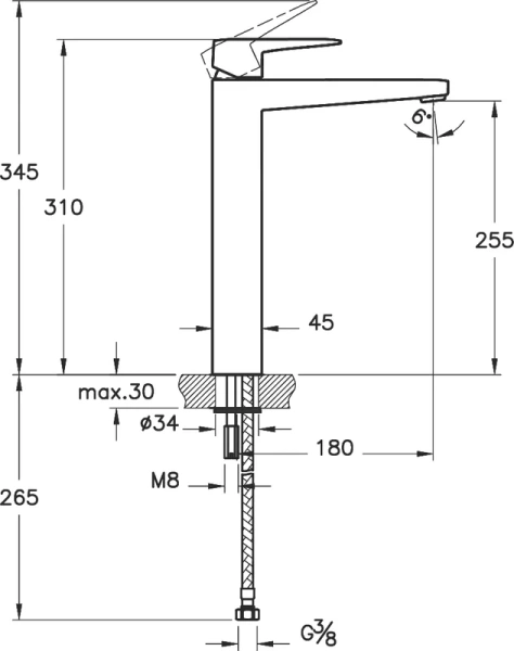 смеситель для раковины vitra root square a42733exp хром