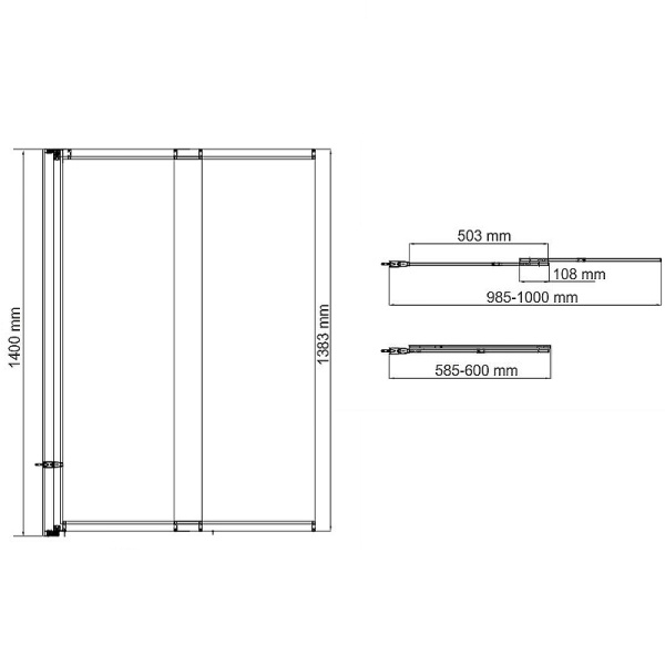 шторка на ванну wasserkraft main 100 41s02-100 профиль цвет хром стекло прозрачное