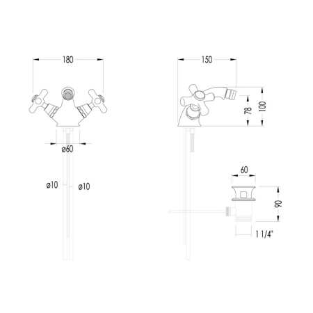 смеситель devon&devon city для биде, цвет: хром