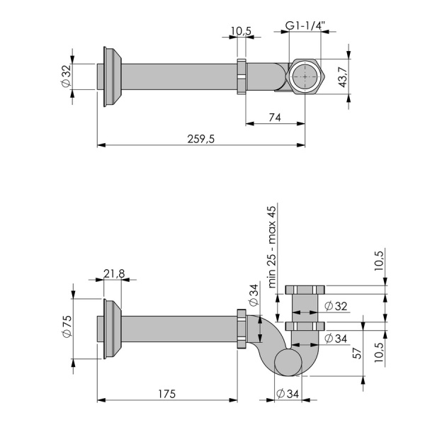 сифон для раковины nice бронза n-01-144b