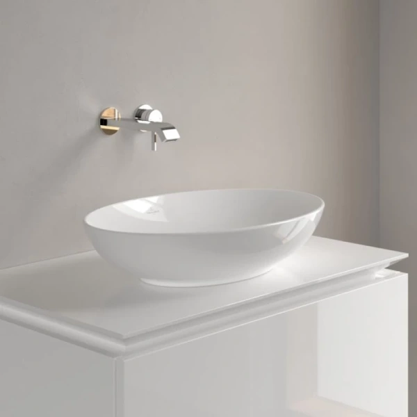 раковина villeroy & boch loop & friends 4a470001 накладная, 56x38.5 см, альпийский белый