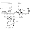 чаша напольного унитаза grohe bau ceramic 39428000