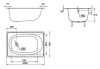 стальная ванна blb europa mini b15e 105x70 без гидромассажа