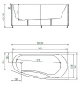 акриловая ванна aquatek пандора 160х75 l pan160-0000065 без гидромассажа с фронтальной панелью с каркасом (вклеенный) со слив-переливом