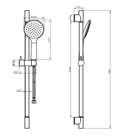 душевой гарнитур esko (scs851)