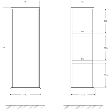 пенал cezares idra 55816 подвесной l/r, bianco opaco
