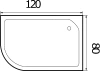 акриловый поддон для душа wemor 120x80x24 r 10000000688 белый