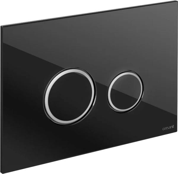 кнопка смыва для инсталляции cersanit twins 64117 стекло, черный
