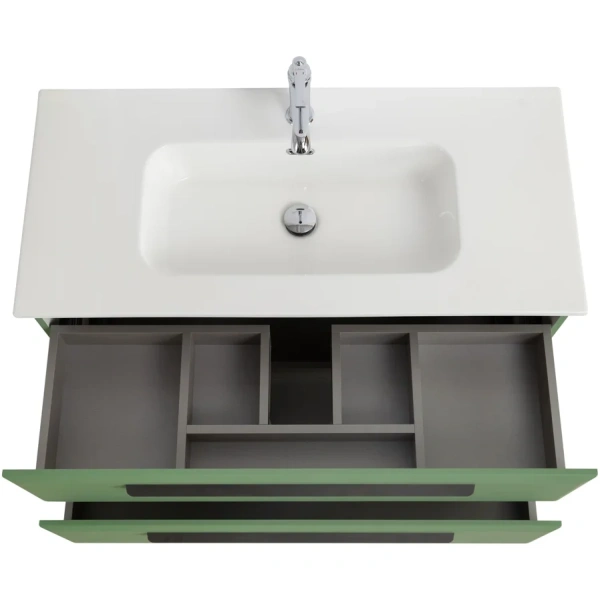 тумба под раковину cezares eco-cer-n 100 eco-cer-n-1000-2c-so-ps-p подвесная фисташковый софт без ручек