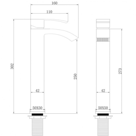 смеситель для раковины abber wasserfall af8611b черный матовый 456116