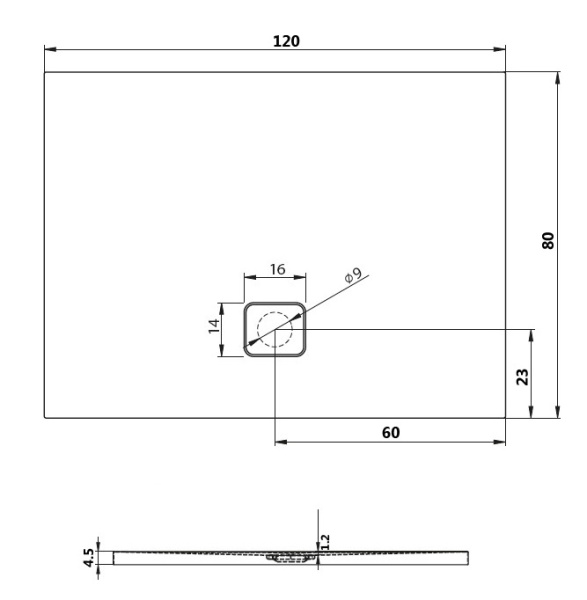 акриловый поддон для душа riho basel 406 120 x 80 см dc161600000000s(d005008065) черный глянцевый