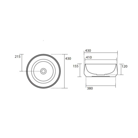 раковина накладная 43 см kerasan f10 460489 ferro matt