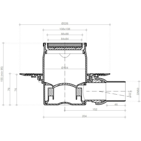 душевой трап 94x94/50 мм pestan confluo standard plate 1 13702562 2 в 1 с основой под плитку