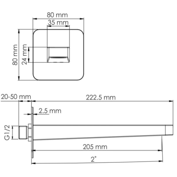 излив для ванны 205 мм wasserkraft schunter a308