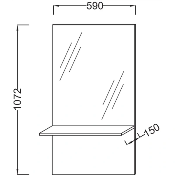 зеркало с полкой белый 59x107,2 см jacob delafon struktura eb1212-n18