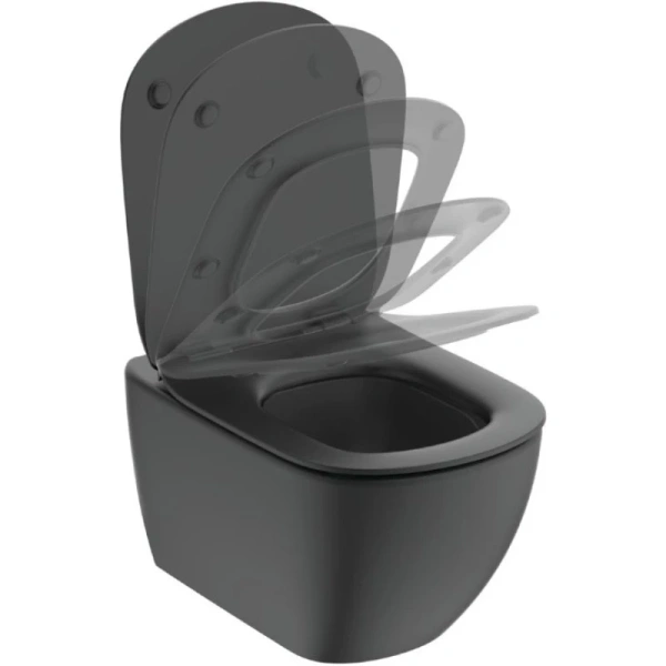 унитаз подвесной ideal standard tesi aquablade t0079v3 черный матовый без сиденья