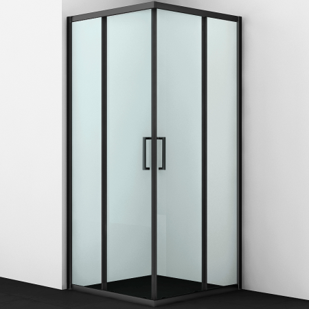 душевой уголок wasserkraft dill 61s03 90×90 см, профиль черный матовый, стекло прозрачное