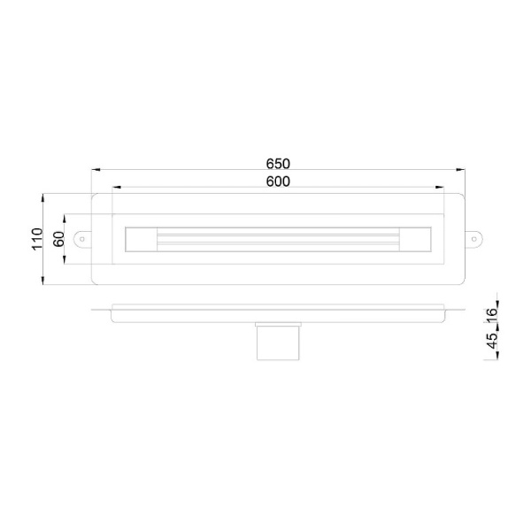 душевой лоток boheme b&t infinity 60 981-60-b с черной решеткой