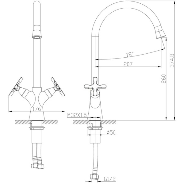 смеситель для кухни lemark duetto lm5704c