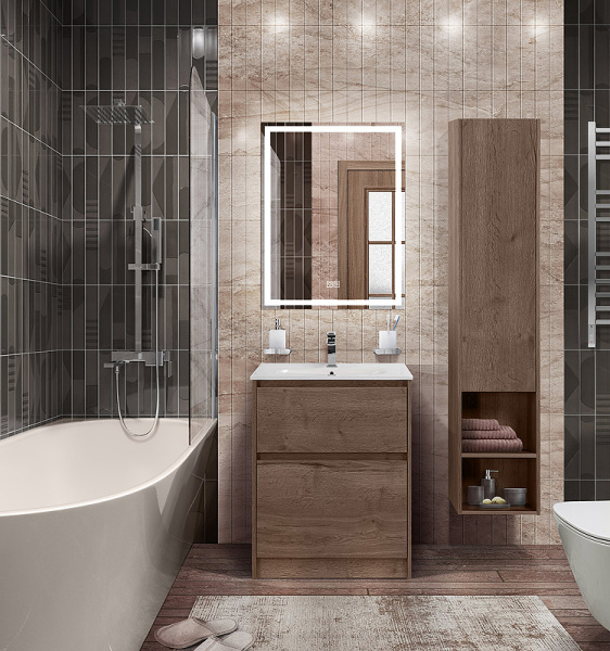 тумба под раковину belbagno kraft 60 kraft-600-2c-pia-rt rovere tabacco