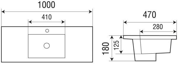 раковина встраиваемая weltwasser deilbach 7505 100 см, 10000004633, белая