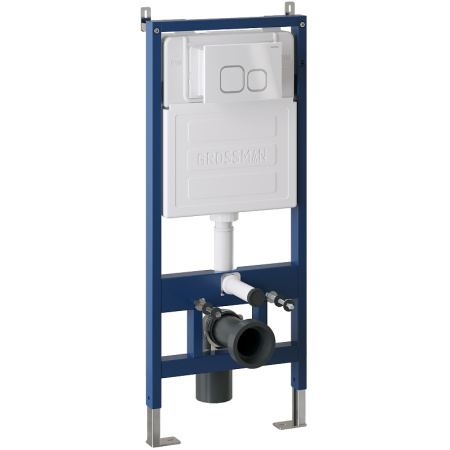 клавиша для инсталляции grossman cosmo 700.k31.02.000.000 для унитаза, пластик, белая глянцевая