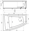 акриловая ванна aquatek оракул 180х125 l ork180-0000004 без гидромассажа с фронтальной панелью с каркасом (вклеенный) со слив-переливом