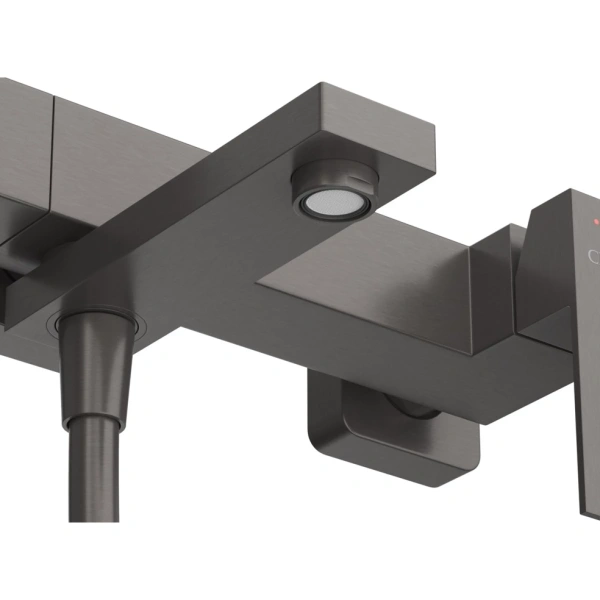 смеситель для ванны cezares slider slider-vd-gm с душевым гарнитуром, оружейная сталь