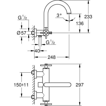 смеситель для ванны grohe atrio new 25010al3