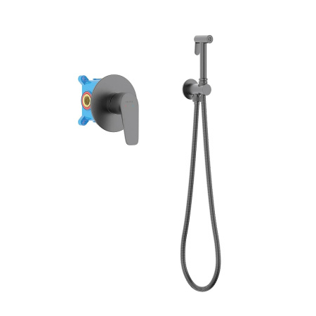 Гигиенический душ со смесителем Aquatek Бетта AQ1119BGM цвет Оружейная сталь