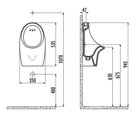 писсуар подвесной creavit tp610(tp610.00000)