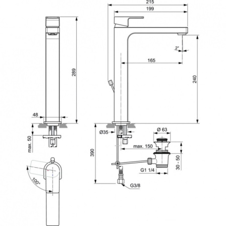 смеситель для раковины ideal standard edge a7113aa