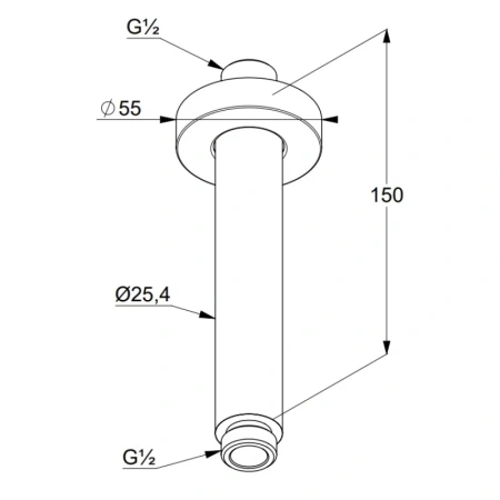 потолочный кронштейн 150 мм kludi a-qa 6651539-00