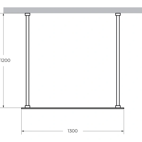 душевая перегородка cezares liberta liberta-l-2-130-120-c-cr 130 см, профиль хром, стекло прозрачное