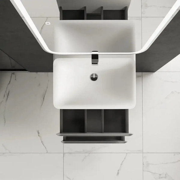 тумба под раковину aquame s4 60 aqm900460gm подвесная цвет серый